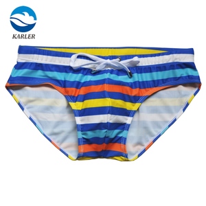 Fabricación-traje de baño con estampado a rayas para hombre, bañador Sexy ajustado, pantalones cortos, ropa interior, Bikini - Product Image 3