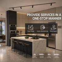 Meuble de cuisine européen moderne en contreplaqué multicouche, écologique, résistant à l'eau, avec porte vitrée, rangement, conception personnalisée, fabricant
