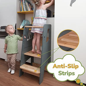 Torre di Apprendimento in Legno Personalizzata per Bambini, Sgabello Montessori Sicuro, Perfetto Aiutante in Cucina - Product Image 3