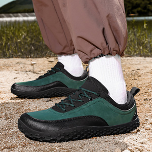 Chaussures de randonnée basses à lacets pour hommes, à bout large, style pieds nus, avec semelle extérieure en caoutchouc – Baskets décontractées d'extérieur - Product Image 4