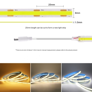 COB <span class=keywords><strong>LED</strong></span> 스트립 라이트 5V 320LED/M PIR 모션 센서 디밍 가능 유연한 IP20 3000-6000K USB 원격 제어 DIY 백라이트 룸 - Product Image 5