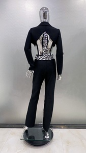 <span class=keywords><strong>Ensemble</strong></span> bandage pour <span class=keywords><strong>femme</strong></span> avec diamants <span class=keywords><strong>de</strong></span> luxe sexy, veste courte dos nu et <span class=keywords><strong>pantalon</strong></span> crayon 2 pièces, tenue <span class=keywords><strong>de</strong></span> <span class=keywords><strong>soirée</strong></span> - Product Image 6