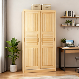 <span class=keywords><strong>Armoire</strong></span> moderne en bois massif DU'S, <span class=keywords><strong>porte</strong></span> <span class=keywords><strong>coulissante</strong></span>, espace intérieur spacieux, matériaux écologiques, durable - Product Image 1