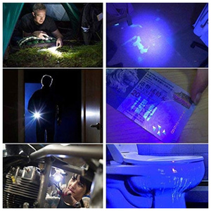 ไฟฉายพกพาขนาดเล็กแบบปากกา แสงยูวี ตรวจปัสสาวะสัตว์เลี้ยง ตรวจแมงป่อง ตรวจสอบหยก แสงสีเหลืองขาว 395 นาโนเมตร ไฟฉายทางการแพทย์ - Product Image 6