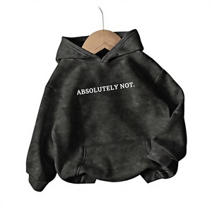 Sudadera con Capucha Extra Grande Unisex, Negra, de Algodón French Terry, con Estampado de Letras, Informal, para Otoño, con Bolsillo Frontal con Logotipo - Product Image 1