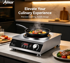 Cuisinière à induction commerciale haute puissance pour usage domestique, commande tactile AU, panneau en cristal noir, étanche, 3500W, acier inoxydable concave - Product Image 5
