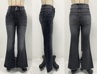Pantalon évasé slim pour femme 2026, style européen et américain, taille mi-haute, double boutonnage, jean stretch délavé vintage