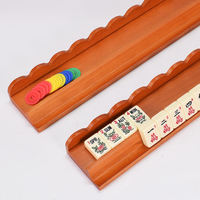 Ensemble de pousseurs magnétiques de mahjong en bois massif, fabriqués à la main, de luxe, écologiques, règle de mahjong en bois de qualité supérieure, 4 pièces, pour le divertissement