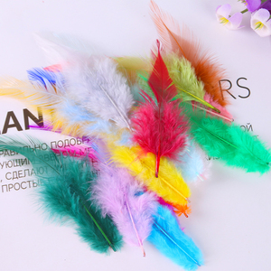 50 racines/1 paquet bricolage plume de poulet décorative naturelle <span class=keywords><strong>meilleur</strong></span> prix 10-15 CM plume de poulet de couleur naturelle - Product Image 2