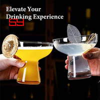 SUNYO - Vasos de Cristal Grueso Personalizados, Sin Plomo, Transparentes, Sin Tallo, para Cócteles, Margaritas, para Bares, Hoteles y Restaurantes