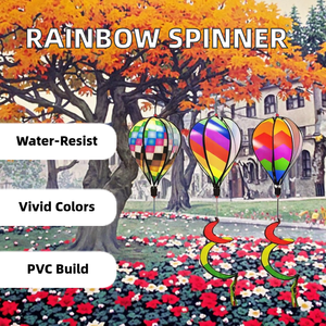 HuBiao HBFC004 Cross-Border Rainbow Waterproof Hot Air <b>Balloon</b> Colorful Sequin Pinwheel Pendant 28cm Diameter 110cm Garden - Product Image 2