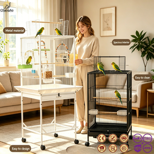 Jaula Moderna de Metal para Pájaros con Bandeja de Plástico, Gran Capacidad para Loros, Pinzones, Canarios y Cacatúas, Diseño Anti-escape, Sistema de Poleas - Product Image 1
