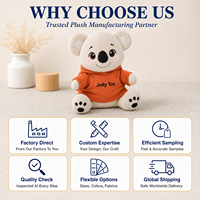 Peluche Koala Personnalisée avec T-shirt, Jouet Doux en Coton PP, Mascotte Unisexe pour Cadeau de Fête
