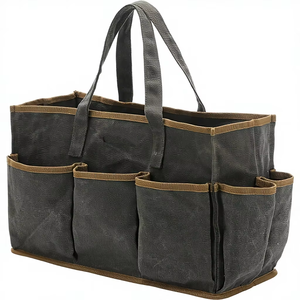 Sac à outils, <span class=keywords><strong>toile</strong></span> cirée résistante de 16 oz, sac à outils de jardin |   Sac de rangement d'outils portable à 11 poches - Product Image 1