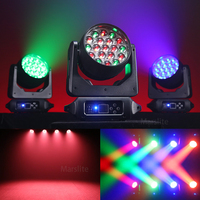 6 pièces 448 $ 19x15W Zoom Wash Moving Head, Lumières LED DJ pour scène de club, Projecteur LED Wash Disco