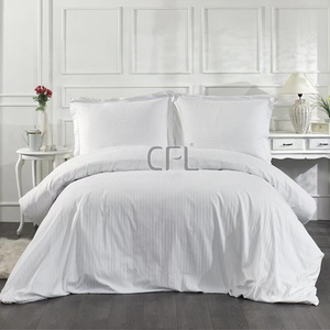 Khăn Trải Giường 5 Sao Bộ Đồ Giường Khách Sạn Vua Kích Thước Khách Sạn Khăn Trải Giường Sọc Trắng Khách Sạn Bedsheet Set - Product Image 5