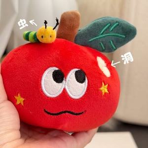 Lindo Peluche de Manzana con Llavero de Gusano, Muñeco de Dibujos Animados Rojo, Regalo para Niños, Decoración Navideña - Product Image 4