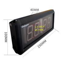 Goakgaan HIT4-1.8R Mini minuterie numérique WiFi NTP GPS avec montage mural en alliage d'aluminium noir
