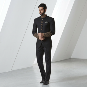 NEW---INDO-WESTERN--MEN ROBE AVEC BELLE Broderie ZARDOZI pour la Partie et DE MARIAGE Robe @ 2022 - Product Image 5