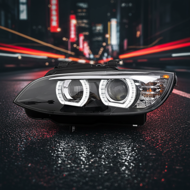 Matrix LED Headlamp Compatible BMW E92 M3 2007-2013 Featuring Iconic Angel Eyes and Sequential Dynamic Signal Module Unit Set