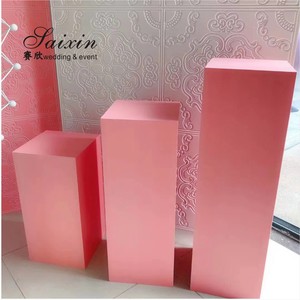 Ensembles de colonnes et supports floraux <span class=keywords><strong>pour</strong></span> scène de mariage et événements, avec cadres aux couleurs Or et Or rose effet miroir - Product Image 4