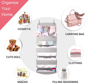 Organisateur de rangement mural personnalisé avec 4 grandes poches et 3 petites poches en filet Sac de rangement pliable au-dessus de la porte avec crochet - Product Image 3