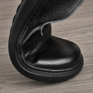 Chaussures Homme en Cuir Véritable à Enfiler, Bout Rond, Semelle Extérieure en Caoutchouc, Semelle Intermédiaire en EVA, Confort Printemps, Décontractées et Professionnelles - Product Image 3