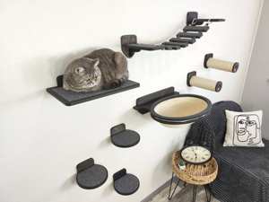 HOSTK - Árbol para Gatos de Bambú Personalizado, Decorativo, de Madera, Mueble de Pared Sostenible para Mascotas, Estantes de Pared para Gatos, Cama - Product Image 4