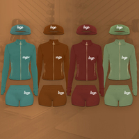 Ensemble de Survêtement Femme : Veste Zippée de Sport et Short de Yoga 2 Pièces pour l'Été