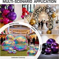 Boule de Noël métallique gonflable boule de miroir gonflable décorative ballons métalliques grandes boules de miroir gonflables géantes brillantes