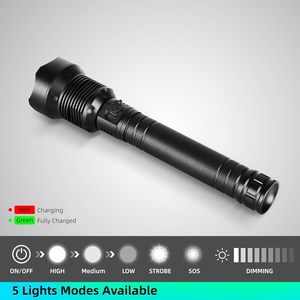 Lampe torche LED en alliage d'aluminium personnalisée, rechargeable, étanche, camping, charge USB, base magnétique, zoom, IP44, faisceau spot 0-200M - Product Image 5