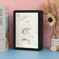 Nouvelles Idées de Produits 2025 – Art Mural Blanc Personnalisé Anime 3D Carré Profond DIY – Boîte à Lumière Lanterne en Papier Faite à la Main en Gros