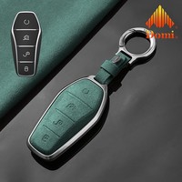 GZ Domi 2026 – Coque de protection intégrale en alliage de zinc et cuir PU pour clé de voiture BYD Qin/Yuan Pro avec porte-clés – Vente chaude