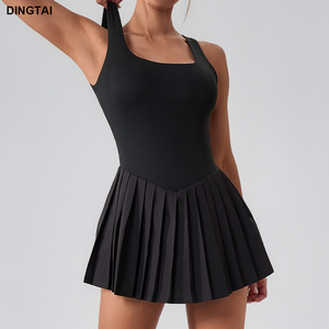 Venta al por mayor Faldas DE TENIS Una pieza Sin espalda Ropa deportiva Golf Tight Sports Dress Ropa de mujer Ropa de tenis - Product Image 5