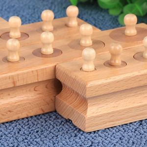 Baby Sensory Toys <b>Game</b> Grasp Easily Wooden Knob Log Mini-Cylinder Early Education Block - Product Image 5