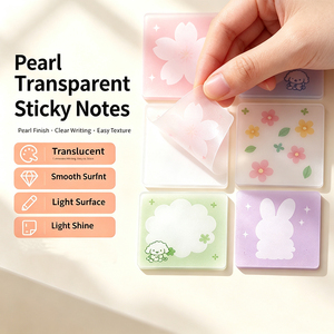 Blocs-notes adhésifs transparents SK Pearl, couleurs pastel, design mignon, impression personnalisée, blocs-notes inscriptibles - Product Image 2