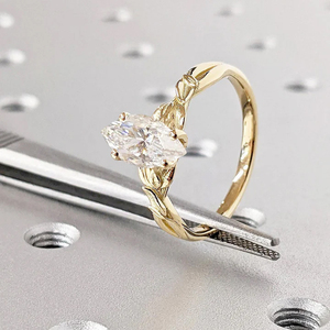 Scatena il tuo scintillio Elisa all'ingrosso presenta VVS Moissanite <span class=keywords><strong>anelli</strong></span> di diamanti 10K 14K 18K oro giallo reale <span class=keywords><strong>fidanzamento</strong></span> matrimonio - Product Image 2