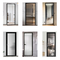 Porte cachée populaire avec charnières invisibles, qualité luxe, résistante à la corrosion, étanche, portes intérieures en aluminium et verre