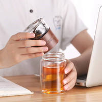 Bouteille à thé en verre transparent CHUFENG avec infuseur, résistante à la chaleur, à double paroi, gobelet portable, bouteille écologique, cadeau, tasse à thé de bureau