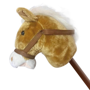 Cheval à bascule classique en peluche sur bâton - Jouet d'imitation à monter avec tête de cheval réaliste, pour les jeux imaginatifs en plein air des enfants - Product Image 6