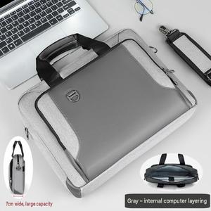 Sac à bandoulière pour ordinateur portable en polyester imperméable, mallette professionnelle antichoc épaissie pour hommes, avec coussin d'air double couche et compartiment pour ordinateur portable - Product Image 1