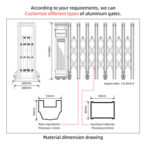 Hengbo nhôm tự động công nghiệp điện gấp cổng cơ giới Kính thiên văn an ninh trường học phía trước hàng rào có thể thu vào cổng - Product Image 4