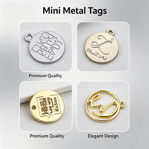 Étiquettes rondes en métal personnalisées avec logo en relief pour vêtements, avec bord découpé au laser et design personnalisé en finition or et argent - Product Image 2