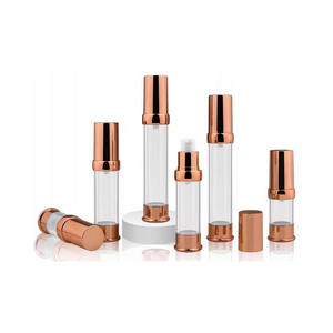 <span class=keywords><strong>Bouteille</strong></span> de sérum sans air de luxe de 20ml 30ml 50ml Tube de lotion cosmétique sans air à capuchon en or rose pour produits de soins de la peau - Product Image 1