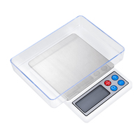 Balance de poche multifonctionnelle à piles avec rétroéclairage bleu, précision 600g, 0,01g, pour bijoux, avec couvercle, pour peser les pierres