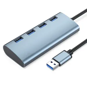 تصنيع محور USB من الألومنيوم مع 4 منافذ لنقل البيانات كل منفذ للكمبيوتر الشخصي و ،