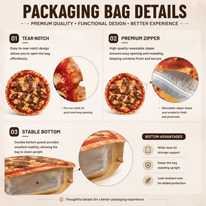 Bolsas y Cajas Redondas de Mylar Mate Grueso con Impresión Digital Personalizada, a Prueba de Olores, en Forma de <span class=keywords><strong>Pizza</strong></span>, Bolsas de Embalaje de Mylar de 3.5g - Product Image 3