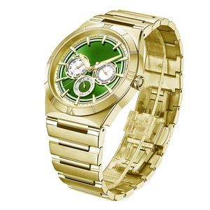 นาฬิกาควอตซ์ธุรกิจสำหรับผู้ชาย กันน้ำ สายสแตนเลส ตัวเรือนพร้อมหน้าปัดย่อยแสดงปฏิทินสามแบบ นาฬิกาข้อมือหรูหรา ขายส่ง - Product Image 3