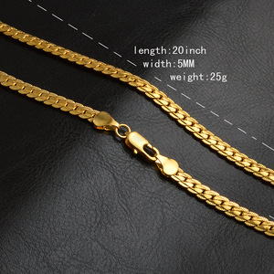 New Fashion Chain Jewelry Custom 18 Karat vergoldet 20 Zoll schwere Halskette für Frauen Männer - Product Image 3