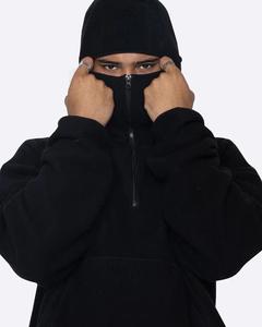 Sweat-shirt à capuche surdimensionné pour homme en polaire sherpa avec fermeture éclair, broderie de masque <span class=keywords><strong>ninja</strong></span>, impression 3D personnalisable, taille XL, hiver - Product Image 1